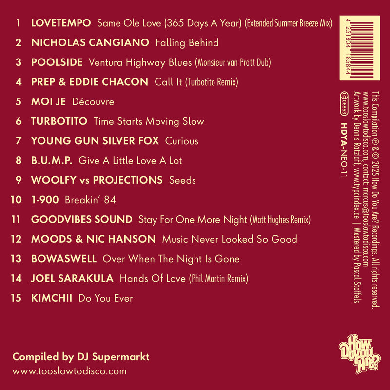 (PRE-ORDER) Too Slow To Disco NEO:  THE SUNSET MANIFESTO Volume 2 CD
