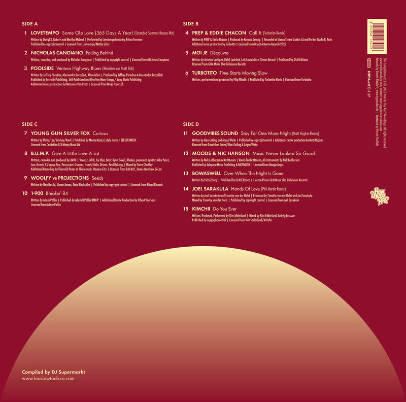(PRE-ORDER) Too Slow To Disco NEO:  THE SUNSET MANIFESTO Volume 2 Limited Edition 2xLP